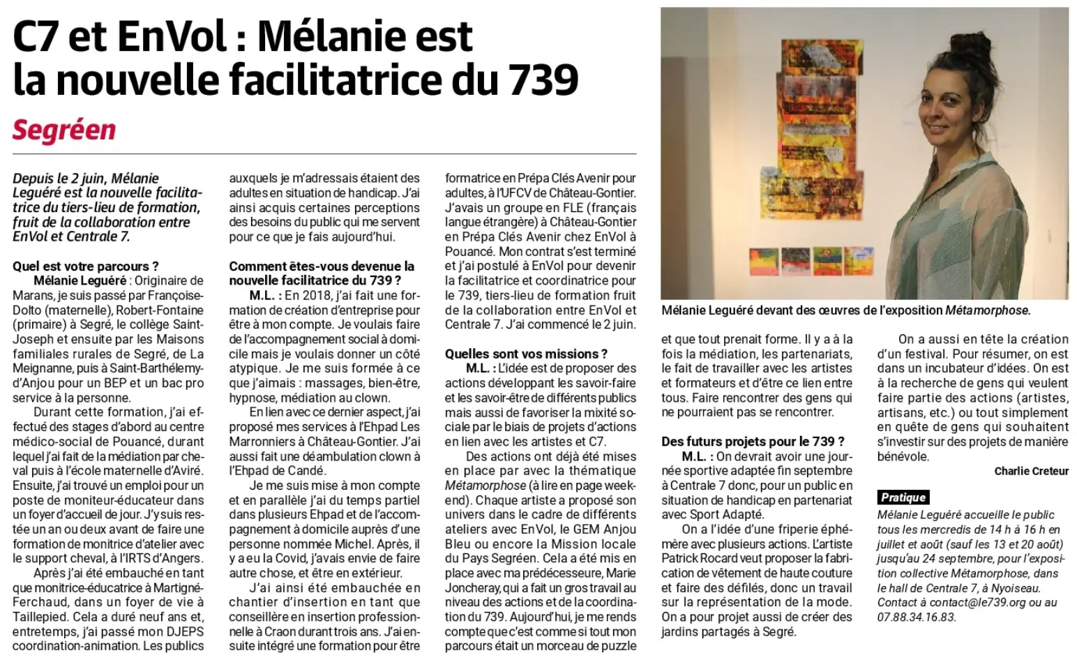 article ouest-france sur le 739 - juillet 2025